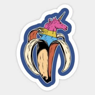 Pansexual Unicorn Banana LGBT Pride Flag Sticker